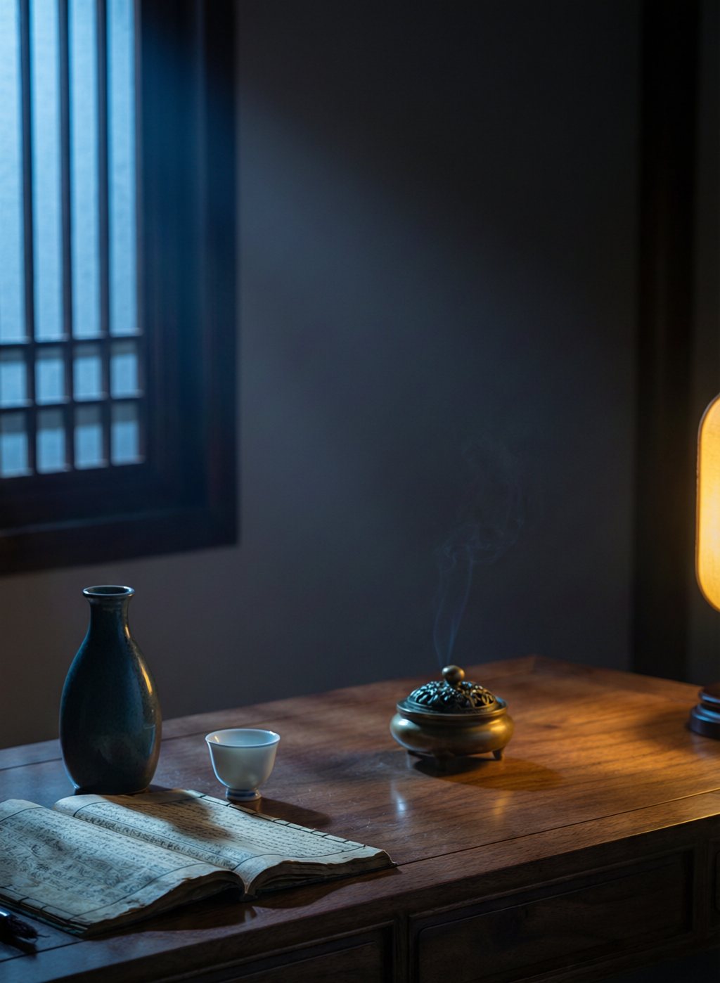 书房月下独酌，一盏清酒伴书香