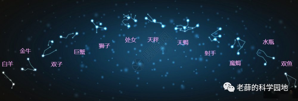 恒星光谱型与颜色的序列示意