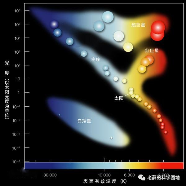 赫罗图：主序带、巨星与白矮星分布